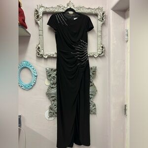 Mac Duggal Black Embellished Maxi Dress